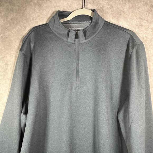 Hickey Freeman Sweatshirt Men Size XL Gray Quarter Zip Pullover Mock Neck Preppy - Picture 2 of 9